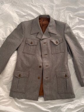 Vintage Aquatite men’s structured blazer with workwear pockets // size Small
